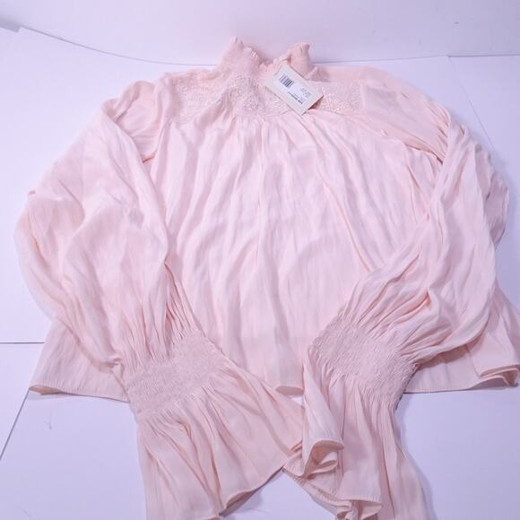 NWT Ramy Brook Women's Eclipse Embroidered Balloon Sleeve Top S NWT 345 Cream - Picture 7 of 11